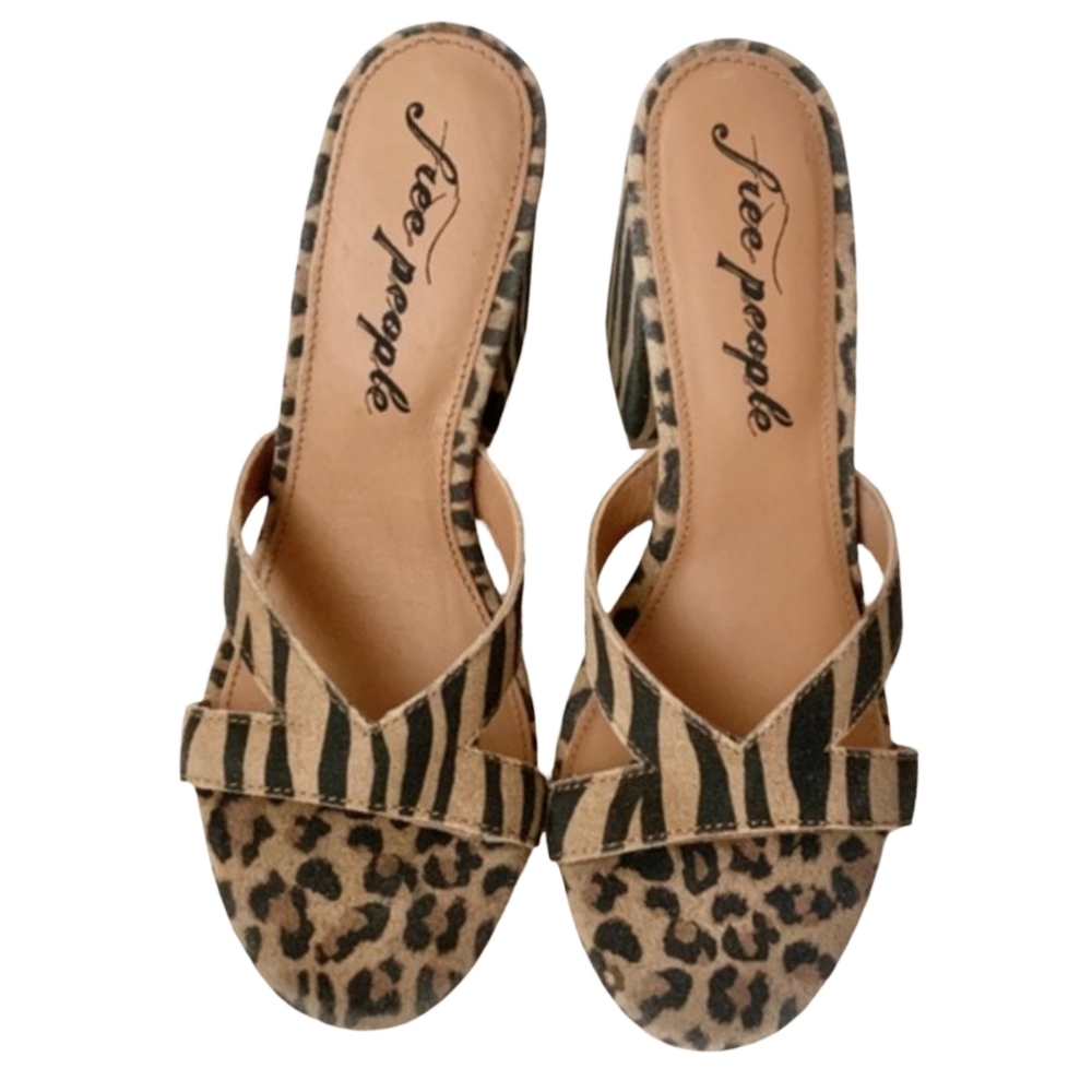 Free People Charlie Mixed Animal Print Sandals Size EU 38 (7) - Picture 2 of 12